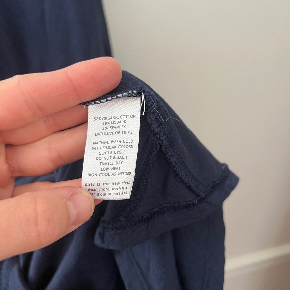 Toad&Co Womens Medium Navy Blue Organic Cotton Blend T-Shirt Dress Pockets‎ - Picture 3 of 7